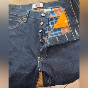 Levis 501 Graphic Collection
Limited Edition Dark Wash
Denim Button Fly NWOT M8